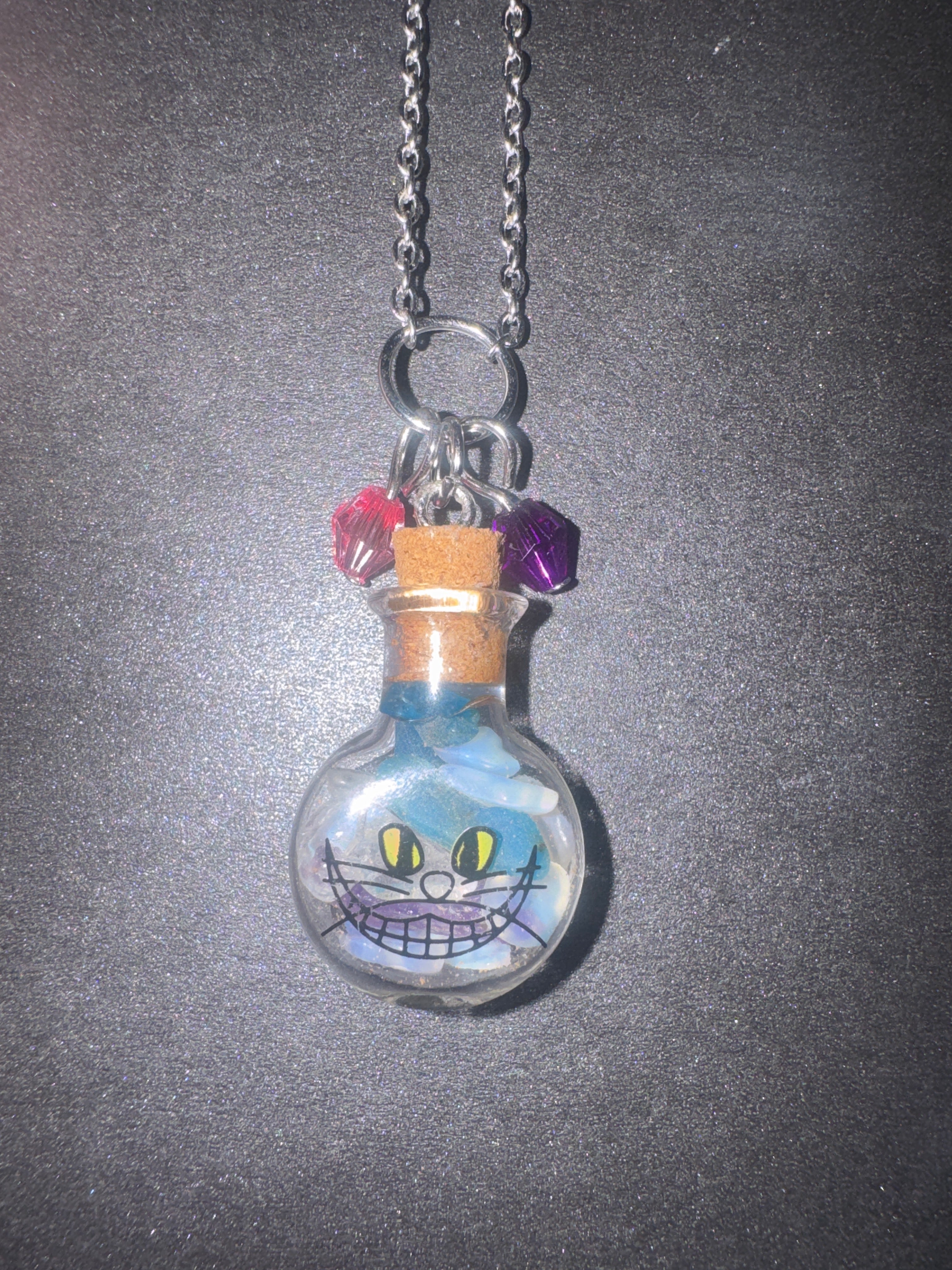 Cheshire Cat Crystal Necklace