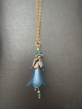 Blue Flower Petal Necklace
